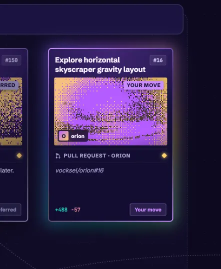 A card with a Your move badge at top right, the only card in the group that is the user's move.